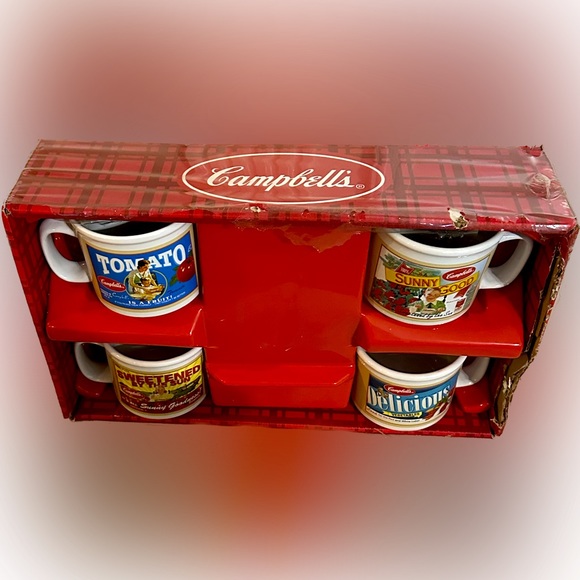 VTG 2005 CAMPBELL’S SOUP MUGS/BOWLS TOMATO VEGETABLE HOUSTON HARVEST 31671 31571 - Picture 2 of 9